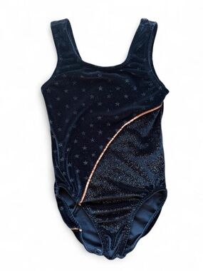 Girls Black Gymnastics or Dance Leotard Glitter